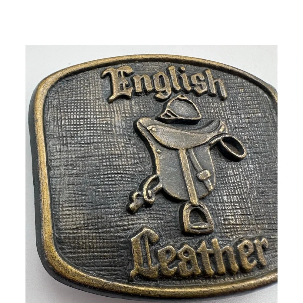 English Leather Belt Buckle With English‎ Saddle Vintage Original